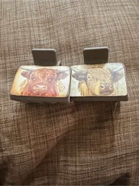 Rustic Cow Head Hair clips
